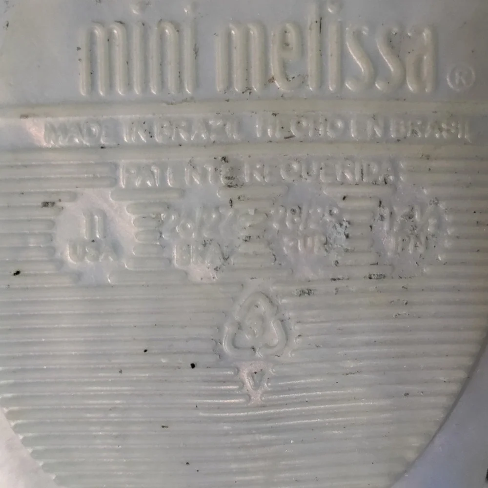 Mini Melissa Ultragirl Bow Jelly Shoes Silver Pearlescent Mary Janes Size 11